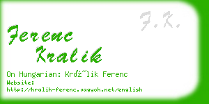 ferenc kralik business card